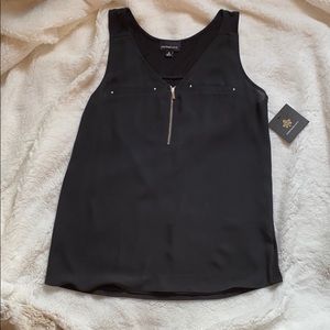 Fortune ivy lighton zip detail mixed material top